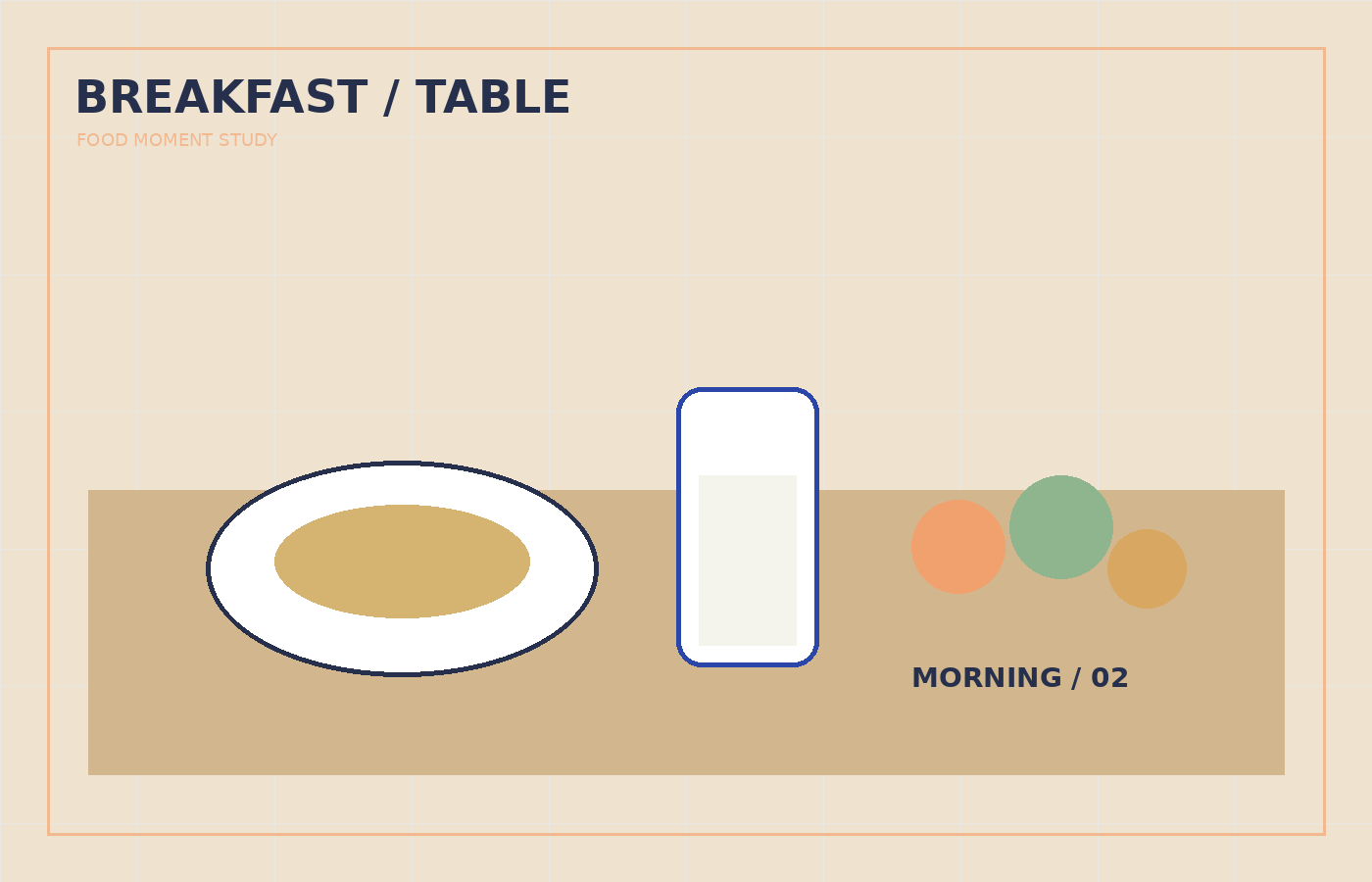 Breakfast table with milk, cereal and family food items