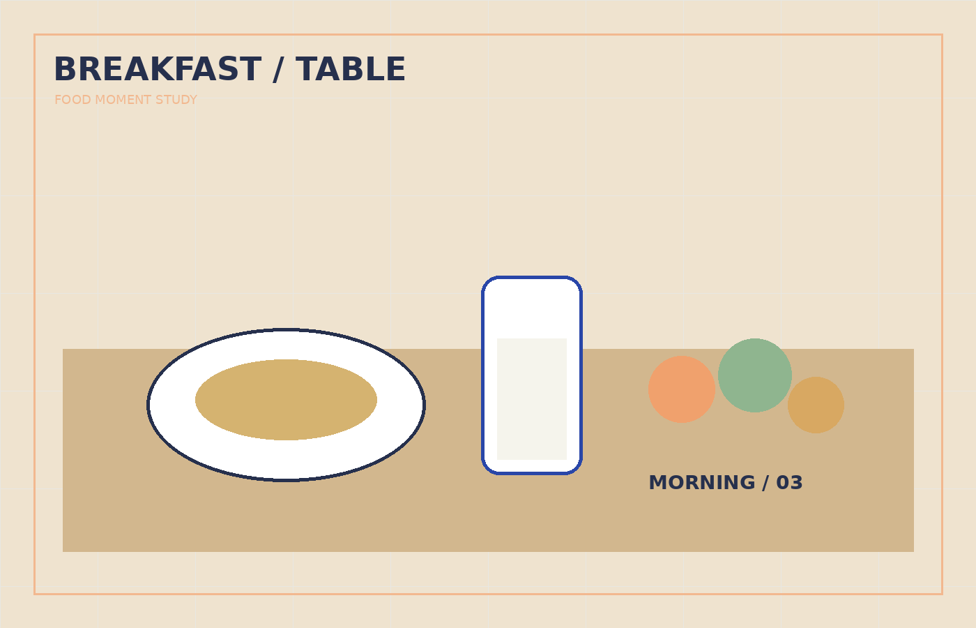 Bright breakfast setting with cereal, milk and fruit