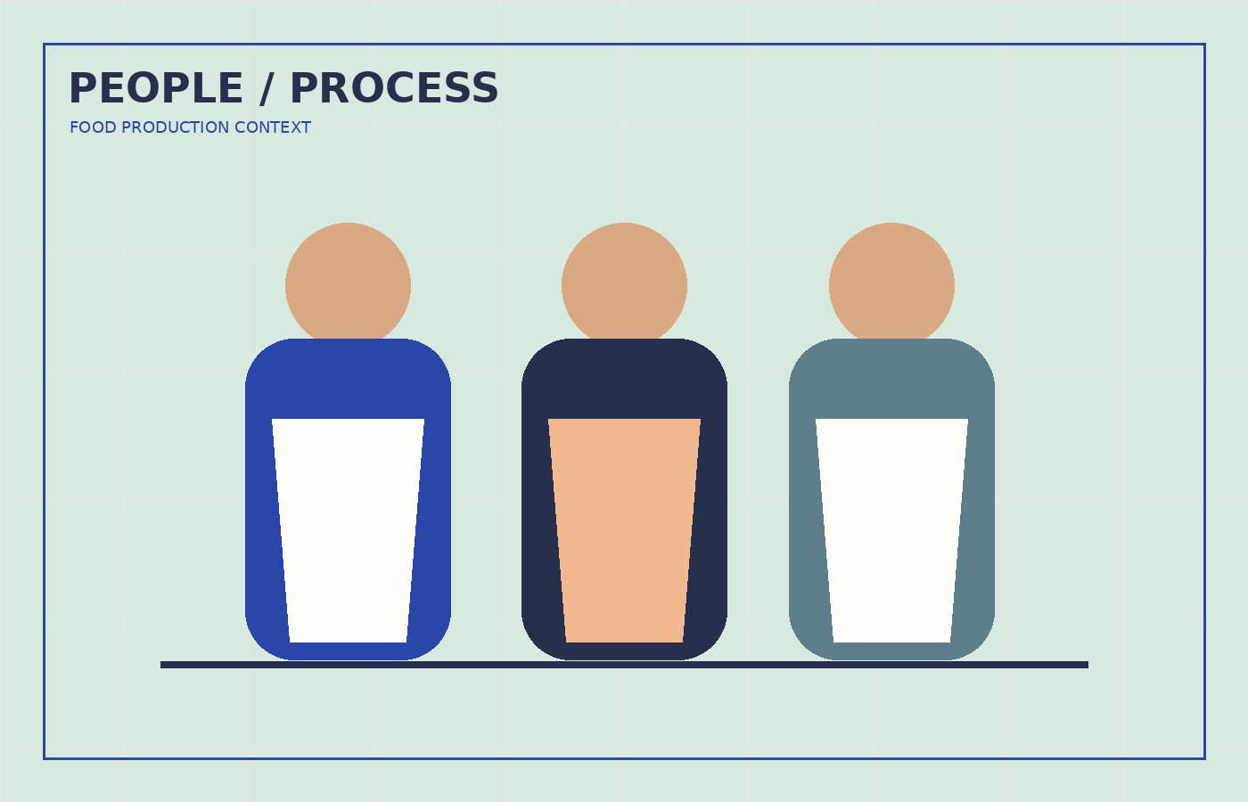 Food-production professionals working together in a clean preparation environment